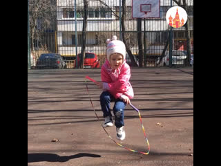 russian geeks: a four-year-old girl with a skipping rope