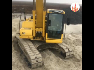 impressive "selfie" from the excavator operator