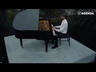 piano in the middle of the marble canyon in karelia